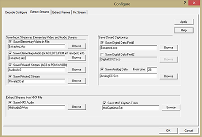 MPEGRepair decode extract streams