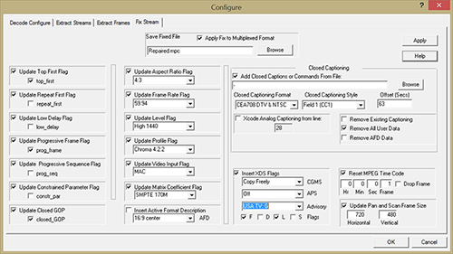 MPEGRepair decode repair tool